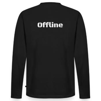 Offline - Männer Premium Bio Langarmshirt - Schwarz - Hinten - Nico (187cm)