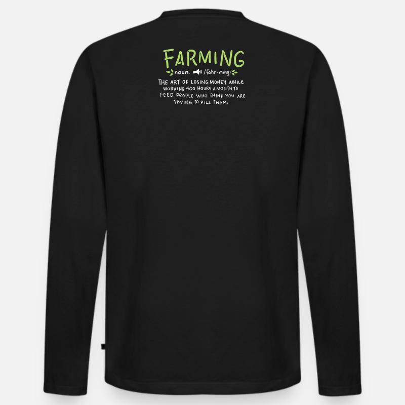 FARMING: Farming Definition - Männer Premium Bio Langarmshirt - Schwarz