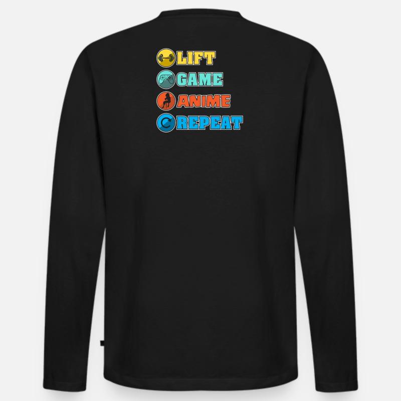 Anime - Männer Premium Bio Langarmshirt - Schwarz