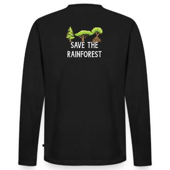 Sauvez la forêt tropicale - T-shirt manches longues Premium bio Homme - noir - Dos - Nico (187cm)