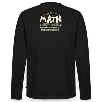 mathematics - Men's Premium Organic Long Sleeve Shirt - black - Back - Nico (187cm)