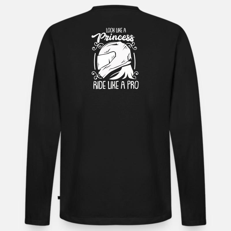 Motorrad Motorradfahrerin Geschenk - Männer Premium Bio Langarmshirt - Schwarz