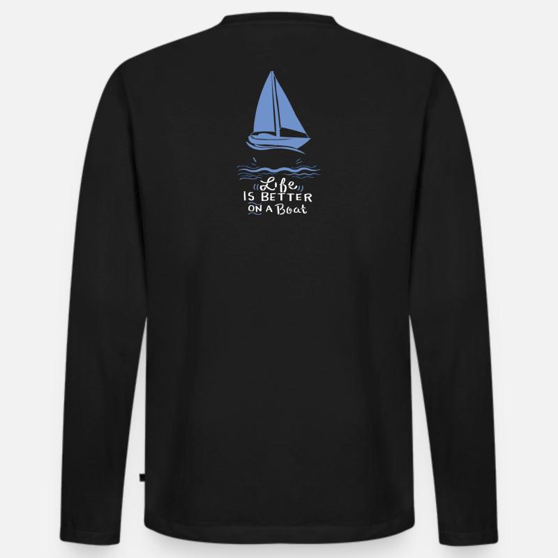 Barca a vela a vela - Maglia a manica lunga ecologica premium da uomo - nero