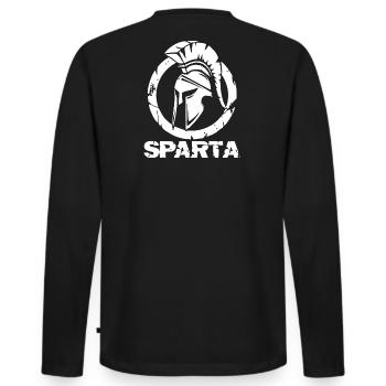 Spartan Circle Helmet - Men's Premium Organic Long Sleeve Shirt - black - Back - Nico (187cm)