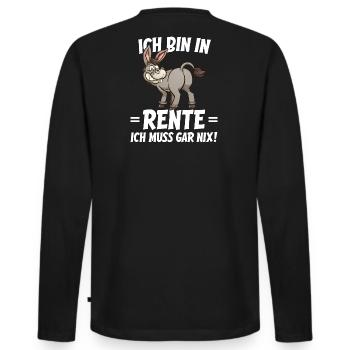 I'm Retired Humor Saying - Men's Premium Organic Long Sleeve Shirt - black - Back - Nico (187cm)