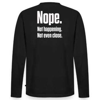 Nein, das passiert nicht, neurodivergente PDA-Stolz - Männer Premium Bio Langarmshirt - Schwarz - Hinten - Nico (187cm)