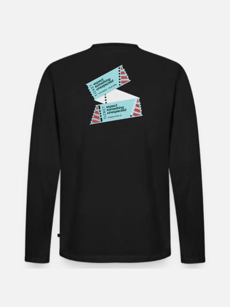 GODNEWS Everyday Tourist »Ticket« - Men's Premium Organic Long Sleeve Shirt - black