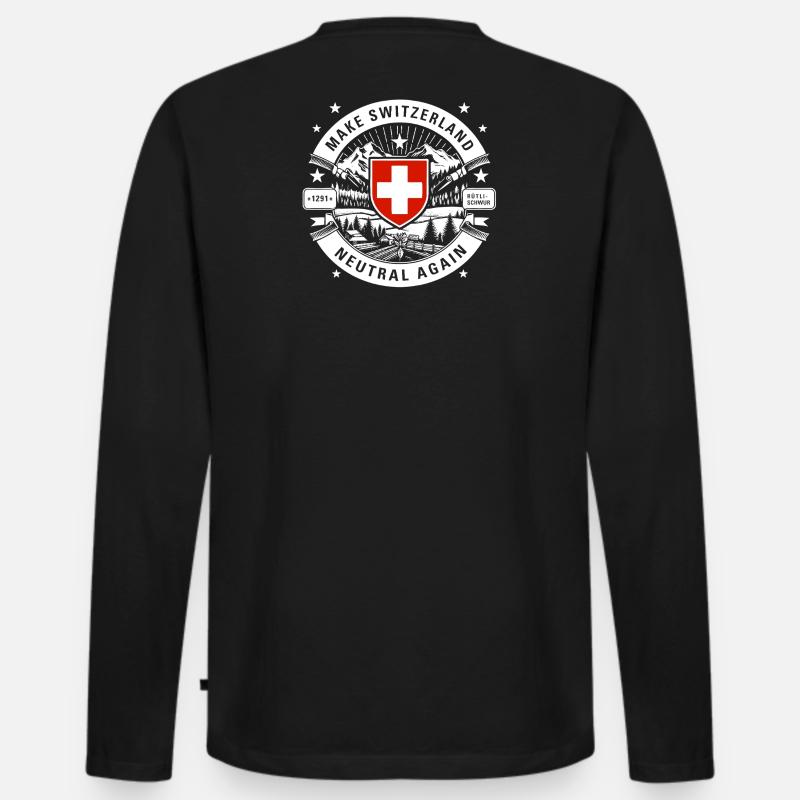 make Switzerland neutral again - Männer Premium Bio Langarmshirt - Schwarz