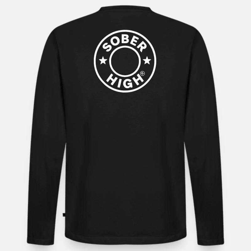 Live clean. Feel high. soberhigh. - Männer Premium Bio Langarmshirt - Schwarz