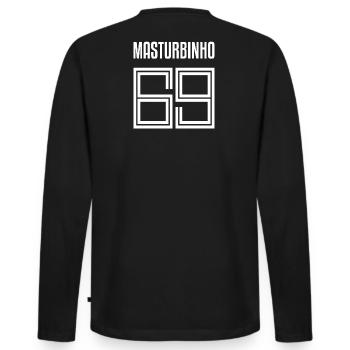 Maillot Maillot Masturbinho football amateur de football - T-shirt manches longues Premium bio Homme - noir - Dos - Nico (187cm)