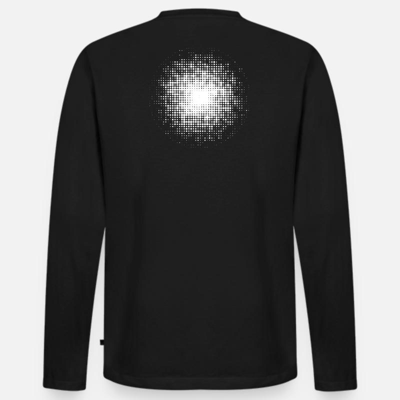 gepunkteter runder Hintergrund weiss - Männer Premium Bio Langarmshirt - Schwarz