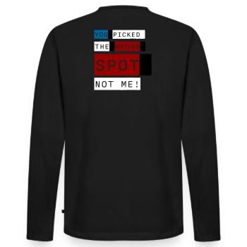 Wrong Spot – Concert Edition - Men's Premium Organic Long Sleeve Shirt - black - Back - Nico (187cm)