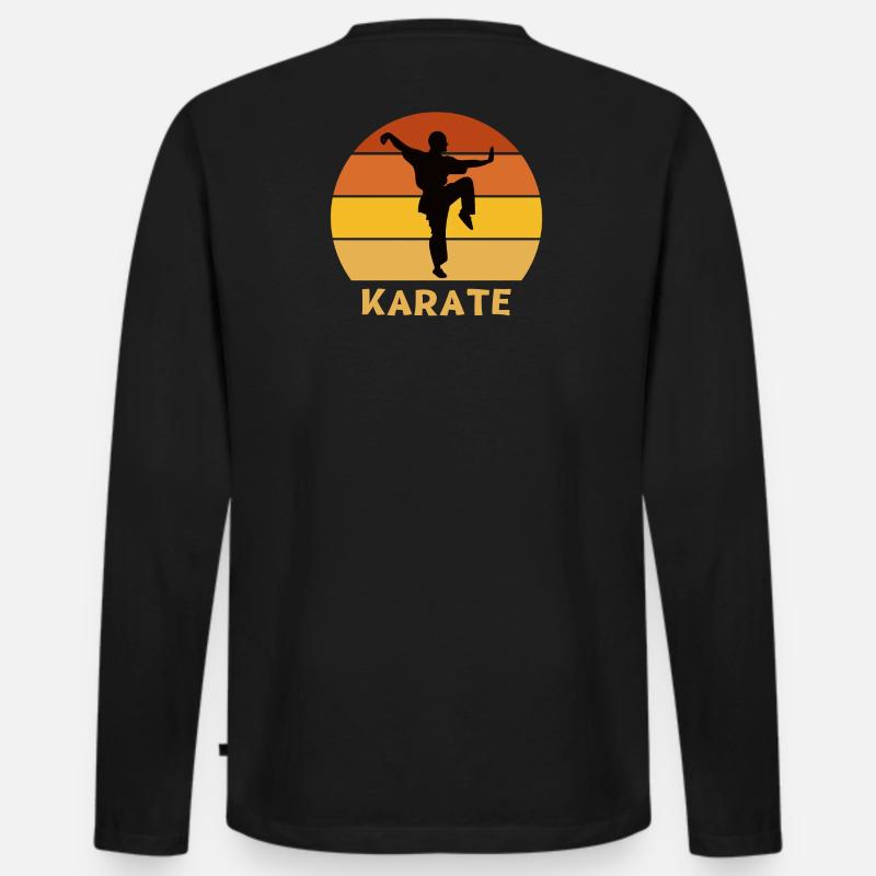 Karate, Karate-Fan, mach Karate - Männer Premium Bio Langarmshirt - Schwarz