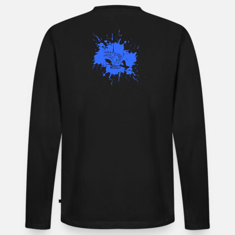 Bridge in a Splash > Vectorgraphic - Männer Premium Bio Langarmshirt - Schwarz