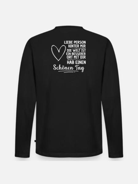 Liebe Person Spruch - Männer Premium Bio Langarmshirt - Schwarz