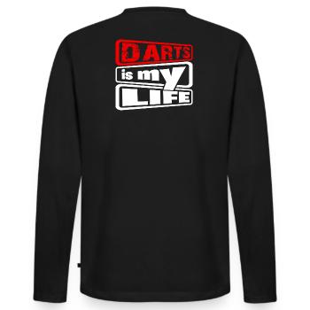 Dart, Darts c’est ma vie 2 - T-shirt manches longues Premium bio Homme - noir - Dos - Nico (187cm)
