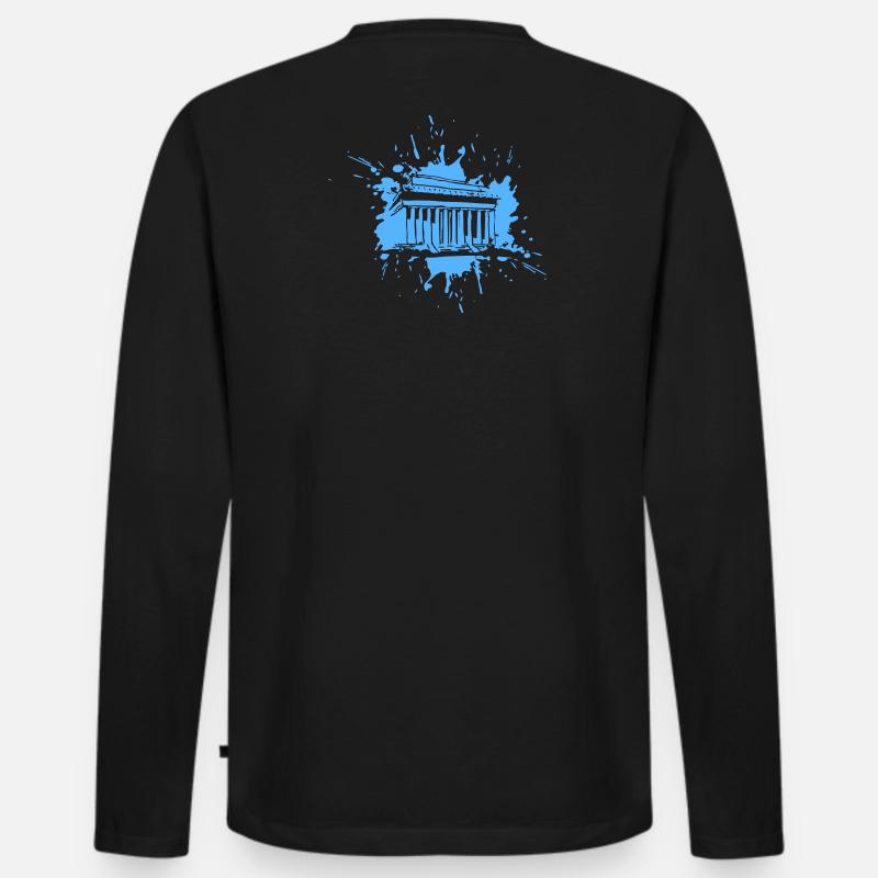 Acropolis in a Splash (Vectorgraphic) - Männer Premium Bio Langarmshirt - Schwarz