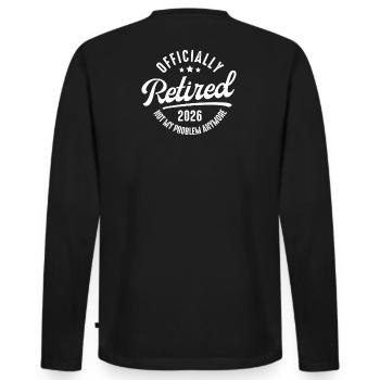 Retraité officielle 2026 - T-shirt manches longues Premium bio Homme - noir - Dos - Nico (187cm)