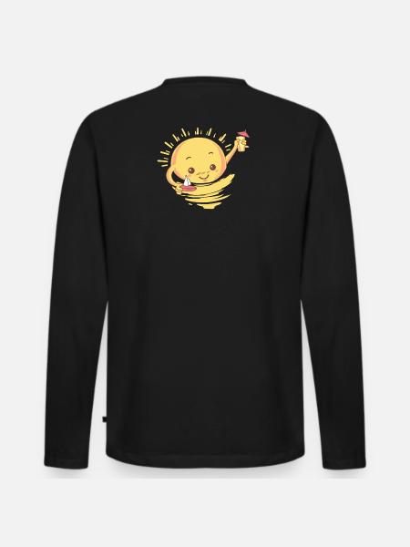 Sommer Cocktail Geschenk - Männer Premium Bio Langarmshirt - Schwarz