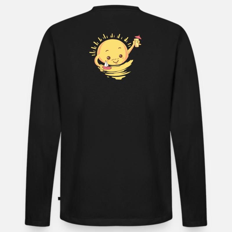 Sommer Cocktail Geschenk - Männer Premium Bio Langarmshirt - Schwarz