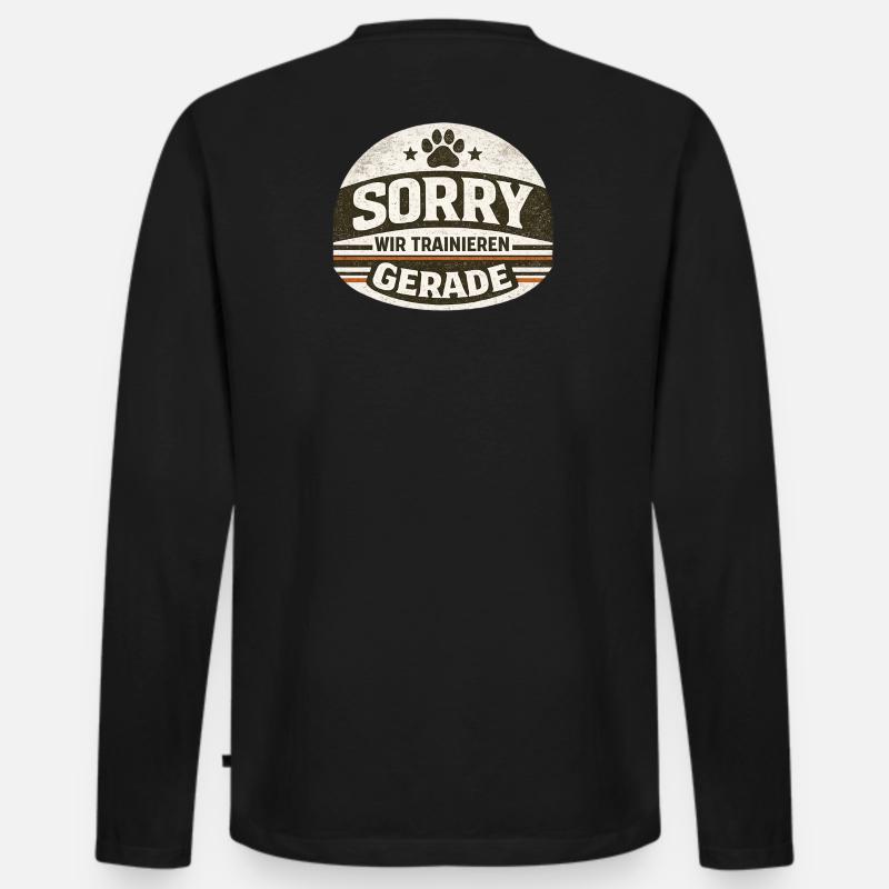 Sorry wir Trainieren gerade - Männer Premium Bio Langarmshirt - Schwarz