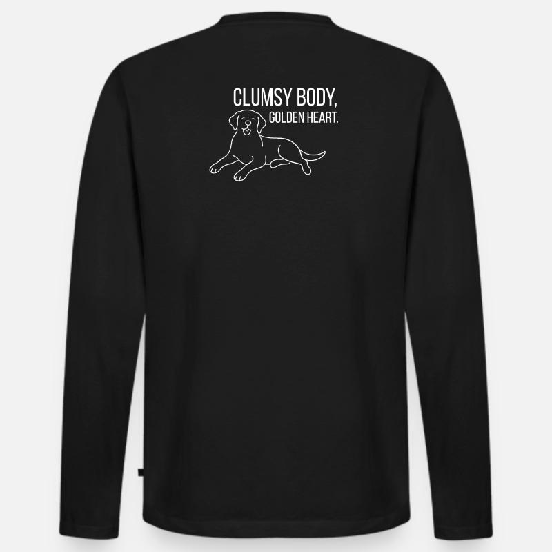 Labrador mit Humor - Männer Premium Bio Langarmshirt - Schwarz