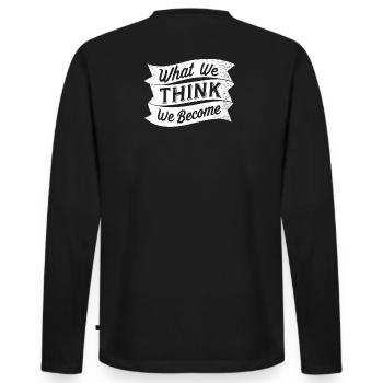 ce que nous pensons devenir - T-shirt manches longues Premium bio Homme - noir - Dos - Nico (187cm)