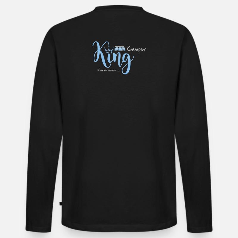 Camper King - Männer Premium Bio Langarmshirt - Schwarz