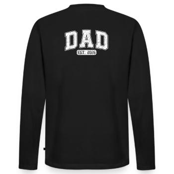 Dad 2026 Dad est 2026 - Männer Premium Bio Langarmshirt - Schwarz - Hinten - Nico (187cm)