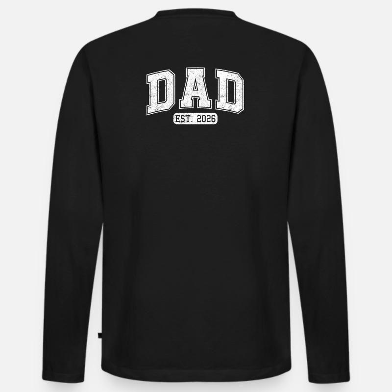 Dad 2026 Dad est 2026 - Männer Premium Bio Langarmshirt - Schwarz