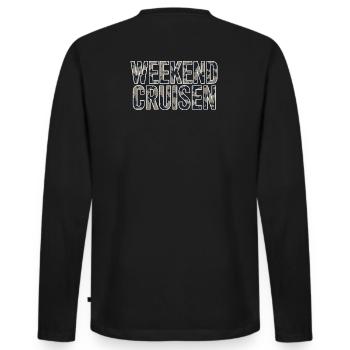 Weekend Cruising Shirt Sticker for Tuning Fans - Men's Premium Organic Long Sleeve Shirt - black - Back - Nico (187cm)