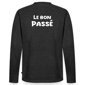 nostalgia for the past - Men's Premium Organic Long Sleeve Shirt - heather anthracite - Back - Nico (187cm)
