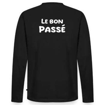 nostalgia for the past - Men's Premium Organic Long Sleeve Shirt - black - Back - Nico (187cm)