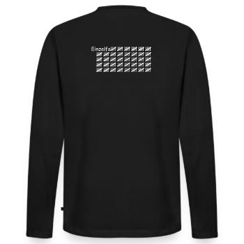 Einzelfall weiß - Männer Premium Bio Langarmshirt - Schwarz - Hinten - Nico (187cm)