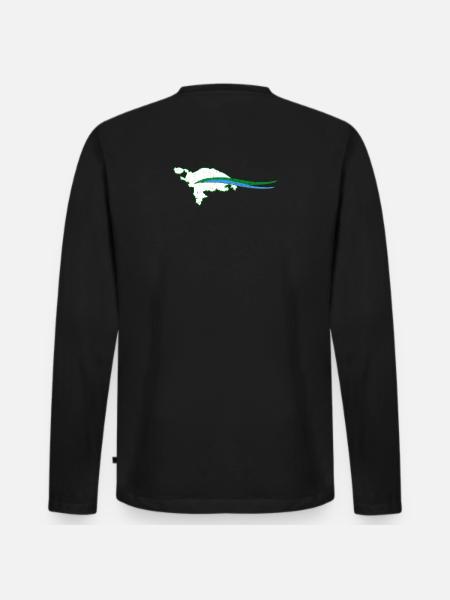 Thurgau Canton Outline with Wave - Men's Premium Organic Long Sleeve Shirt - black