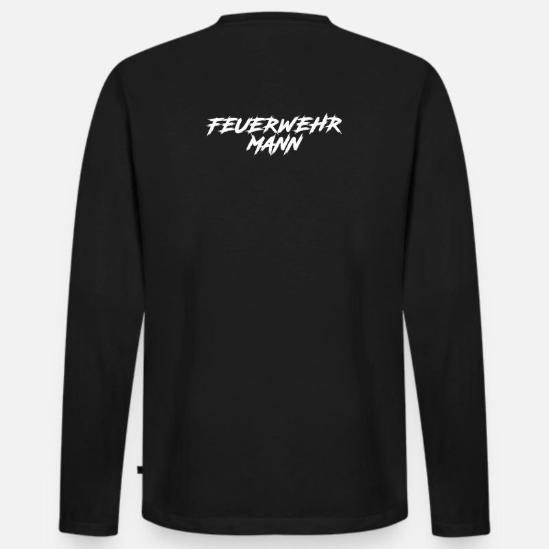 Cooles Feuerwehrmann Freiwillige Feuerwehr Held - Männer Premium Bio Langarmshirt - Schwarz
