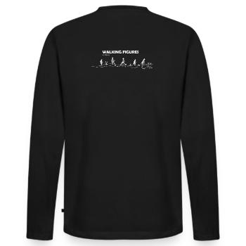 walking Figures white - Men's Premium Organic Long Sleeve Shirt - black - Back - Nico (187cm)