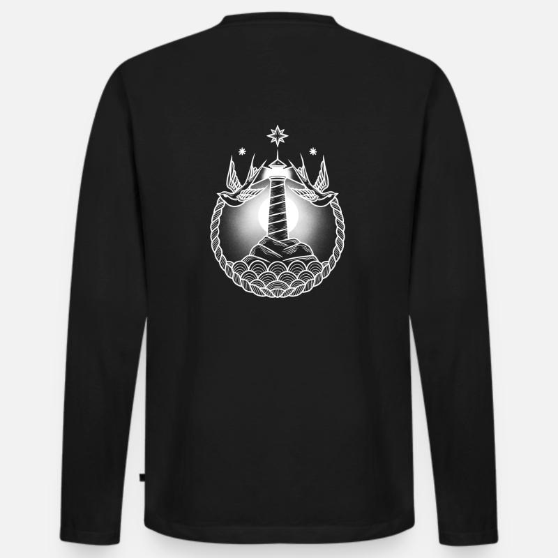 Leuchtturmschwalbe - Männer Premium Bio Langarmshirt - Schwarz