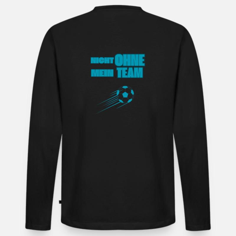 Nicht ohne mein Team - Männer Premium Bio Langarmshirt - Schwarz