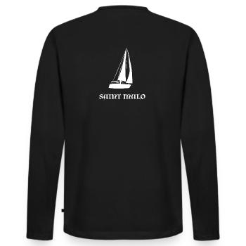 Saint Malo Voilier - T-shirt manches longues Premium bio Homme - noir - Dos - Nico (187cm)