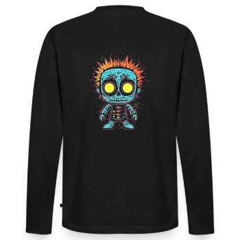 Votre révolution de la mode avec Voodoo Poppet - T-shirt manches longues Premium bio Homme - noir - Dos - Nico (187cm)