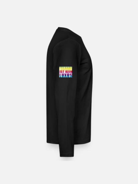 Teilhabe ist kein Luxus - Männer Premium Bio Langarmshirt - Schwarz