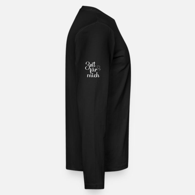 Zeit für mich hell - Männer Premium Bio Langarmshirt - Schwarz
