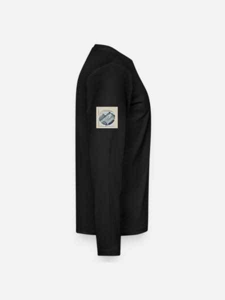 Bergpanorama mit Radfahrer - Männer Premium Bio Langarmshirt - Schwarz