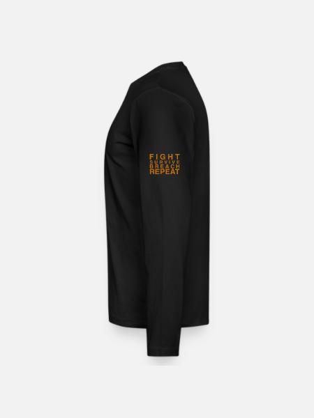 Fight Survive Breach Repeat Motif - Men's Premium Organic Long Sleeve Shirt - black