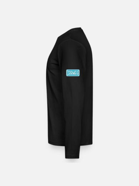 Irrweg Schild - Männer Premium Bio Langarmshirt - Schwarz