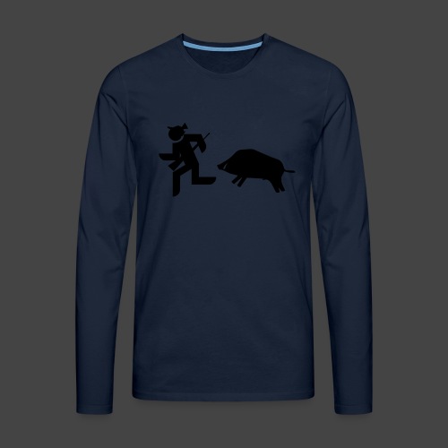„Jäger vs Keiler“-Shirt für Jäger - ein Klassiker! - Männer Premium Langarmshirt
