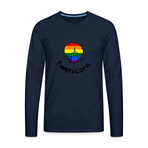 Rainbow Ewenicorn - det är ett enhörningsfår! (Text) - Långärmad premium-T-shirt herr