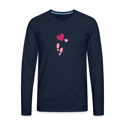 Heart & steps - Långärmad premium-T-shirt herr