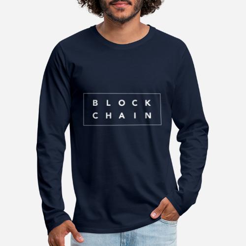 Blockchain word square - Herre premium T-shirt med lange ærmer
